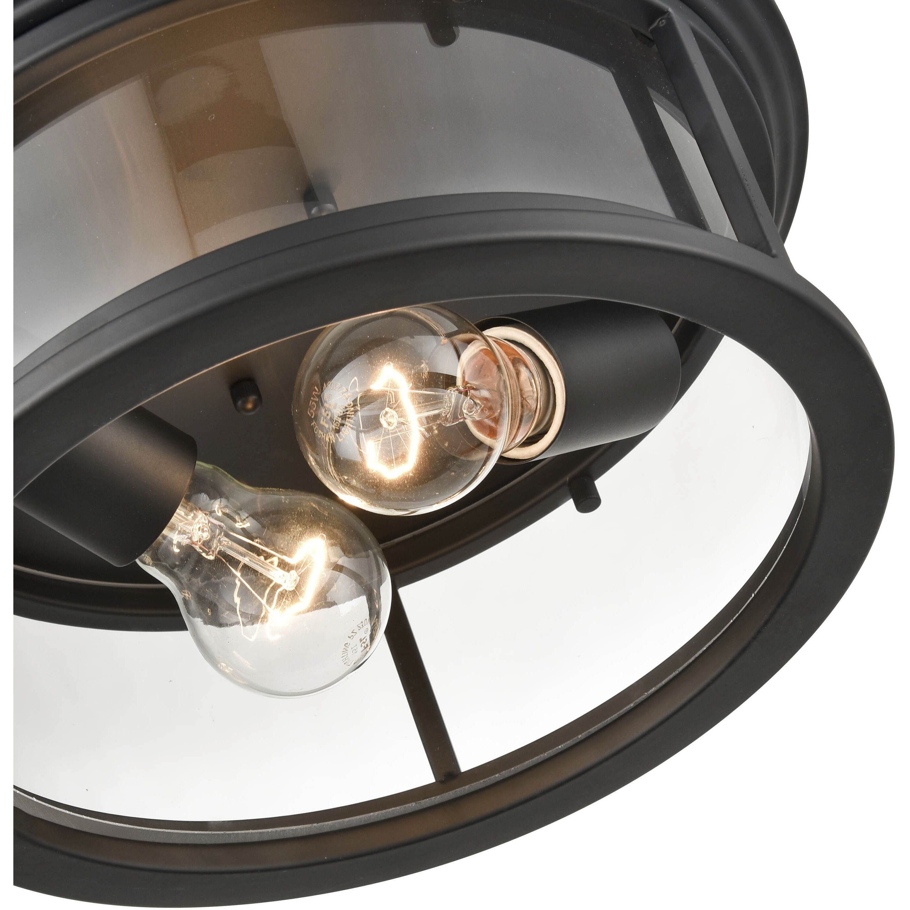 Bresley 2 Light 12 inch Powder Coated Black Outdoor Flush Mount